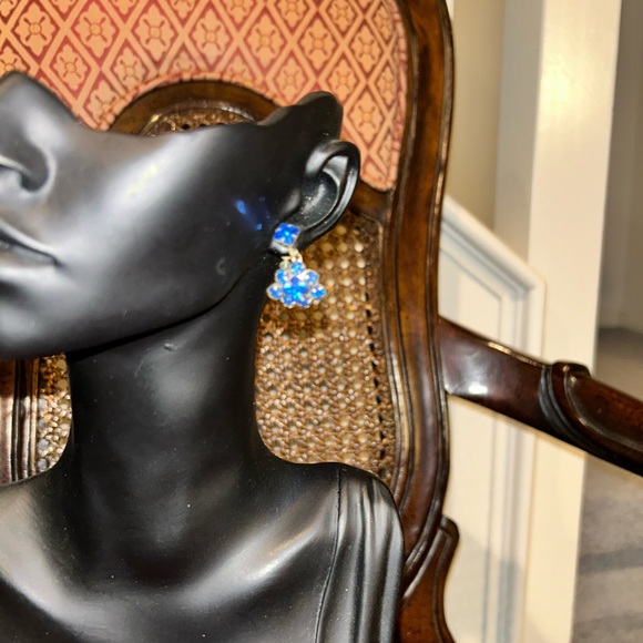 Screw Back Earrings, Screw On Earrings, Royal Blue earrings - Picture 9 of 11